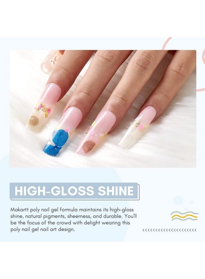 Poly Nail Gel Nail Extension Gel Clear Builder Nail Gel For Nails Beauty Valentine'S Day Gift Sets Gel Nail Builder For Nails Winter Color Trendy Nail Art Design Salon Nail Diy At Home 50Ml