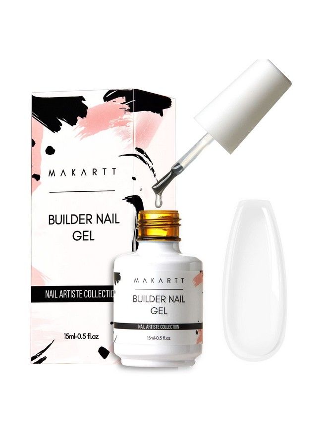 Builder Nail Gel 15Ml 5 In 1 Multifunctional Clear Gel Nail Polish Base Coat Nail Strengthener Gel Nail Extension Hard Gel Builder For Broken Nails Repair Soak Off Uv/Led Nail Lamp Required