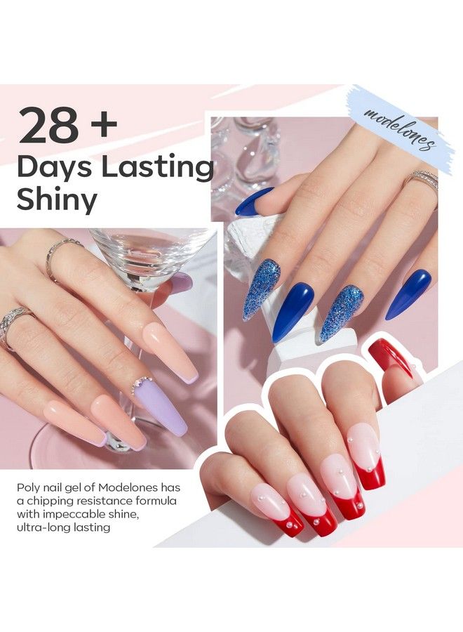 Poly Nail Extension Gel Kit 12 Colors Modern Muse Collection Poly Nail Gel Set All Seasons Colors Nude Gray Pink Blue Glitter Builder Nail Gel French Manicure Diy At Home Beauty Gifts For Women