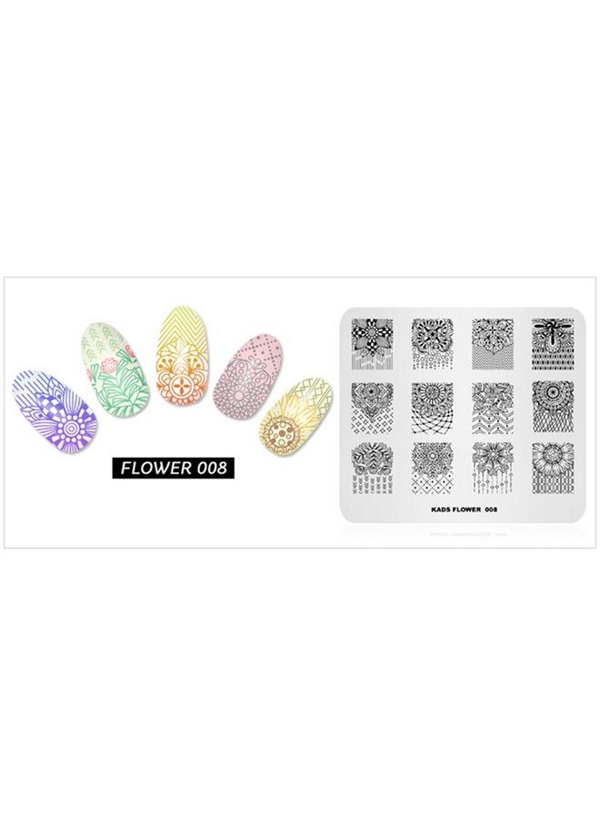 Stamping Plate For Nail Flower Pattern Nail Art Stamping Plate Image Template Nail Art Decoration Tool Diy Manicure Template Nail Polish Printer Transfer (Color2)