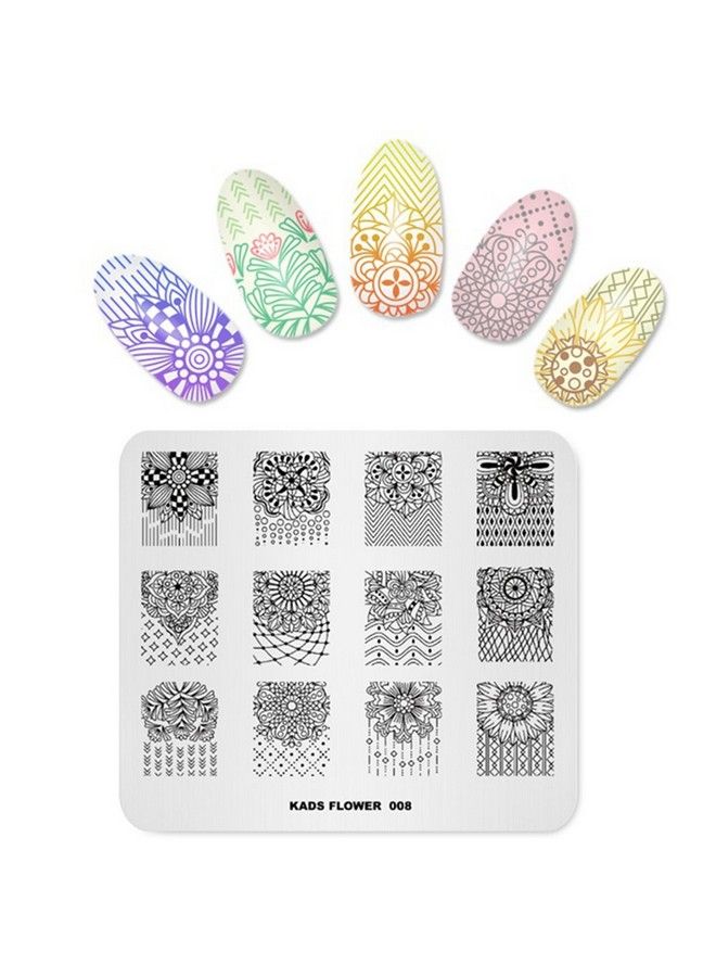 Stamping Plate For Nail Flower Pattern Nail Art Stamping Plate Image Template Nail Art Decoration Tool Diy Manicure Template Nail Polish Printer Transfer (Color2)