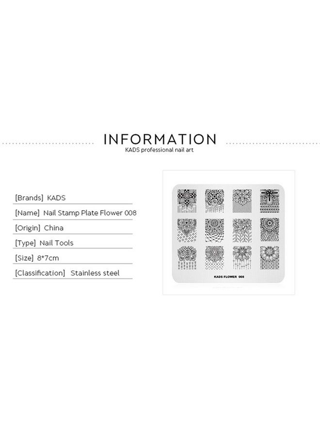 Stamping Plate For Nail Flower Pattern Nail Art Stamping Plate Image Template Nail Art Decoration Tool Diy Manicure Template Nail Polish Printer Transfer (Color2)