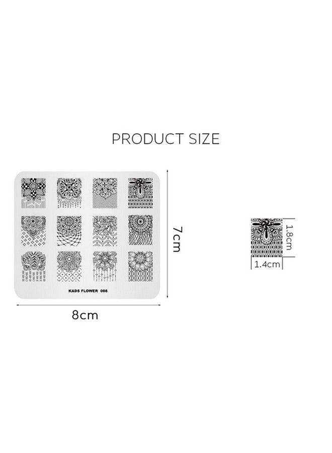 Stamping Plate For Nail Flower Pattern Nail Art Stamping Plate Image Template Nail Art Decoration Tool Diy Manicure Template Nail Polish Printer Transfer (Color2)