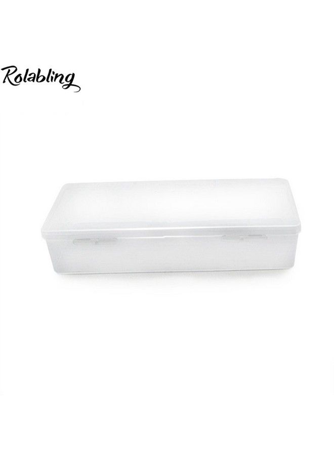 Transparent Empty Plastic Nail Storage Box Nail Art Equipment Manicure Tool Storage Case (White)