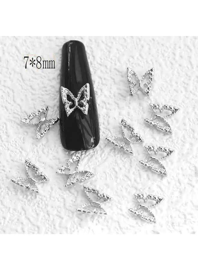 100 Pieces 3D Silver Butterfly Nail Charms Nail Butterfly Charms Butterfly Charms For Nails Metal Nail Charms For Acrylic Nails Butterfly Nail Jewels Studs For Acrylic Nails Nail 3D Charms