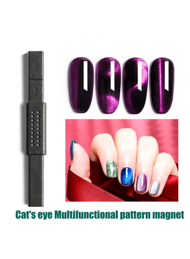 7 Pieces Cat Eye Magnet For Nails Doublehead Nail Magnetic Stick Multifunction Magnet Board Square Thickened Cat Eye Strong Magnet Plate Nail Magnet Tool Set For Cat Eye Gel Polish Nail Art