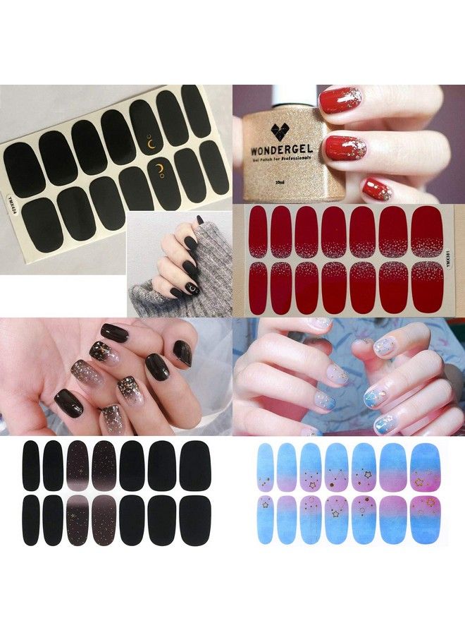 24 Sheets Solid Color Nail Polish Strips Press On Nail Stickers Full Nail Wraps For Women Nails Art Nail Strips With Nail File