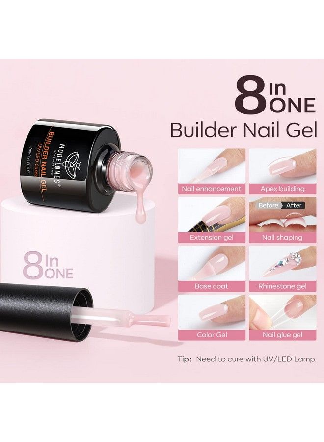 Builder Nail Gel Set 6 Colors Gel Builder 8In1 Jelly Nude Pink Hard Gel Builder Nail Strengthener Extension Gel Color Base Gel Rhinestone Nail Tips Glue Gel In A Bottle Gifts For Women