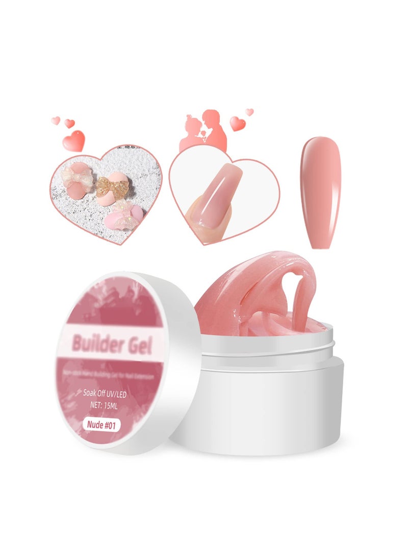 Solid Sculpture Builder Gel for Nails, SYOSI Nail Sculpting Gel, Non-Sticky Hand Upgrade Hard Extension 3d sculpting gel Art Design Salon Art(Nude Color)