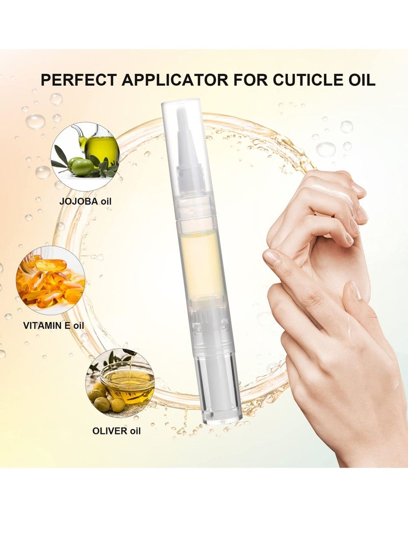 5ml Transparent Twist Pen, for Cuticle Oil Applicator, Empty Nail Pen with Brush Tip, Eyelash Growth Liquid Tube, Cosmetic Lip Gloss Container (10 pack)