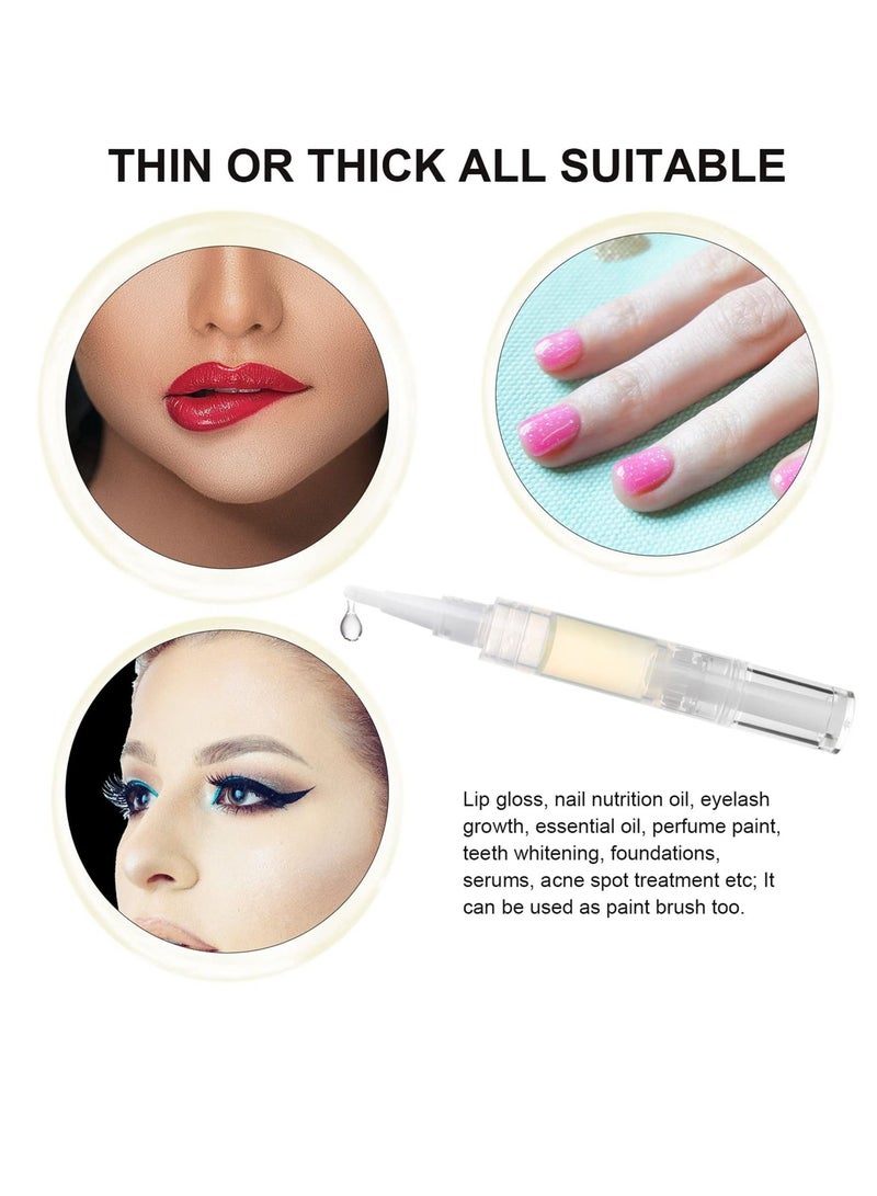 5ml Transparent Twist Pen, for Cuticle Oil Applicator, Empty Nail Pen with Brush Tip, Eyelash Growth Liquid Tube, Cosmetic Lip Gloss Container (10 pack)
