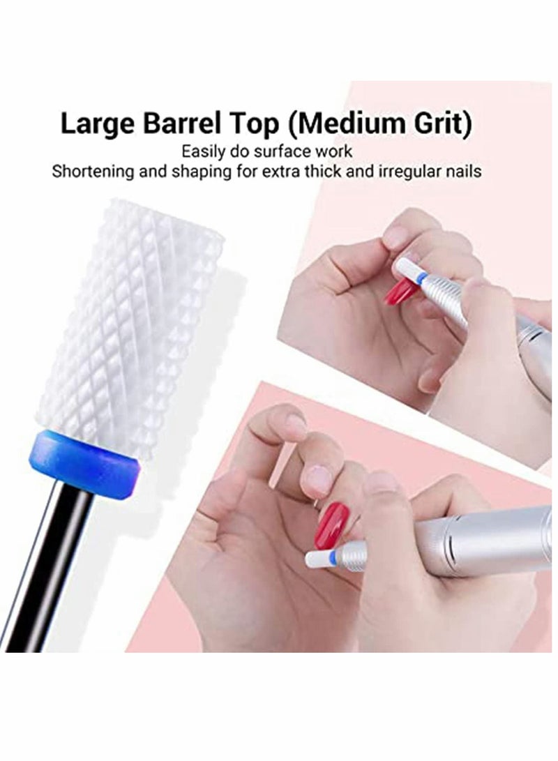 Ceramic Nail Drill Bits Set, 5Pcs 3/32'' Professional Acrylic File Bit for Remove Gel Nails Cuticle Manicure Pedicure