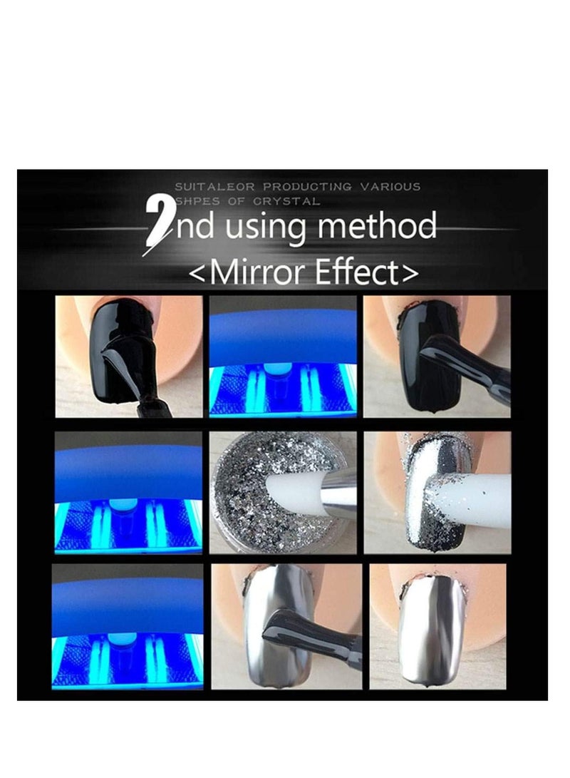 Chrome Nail Powder Metallic Mirror Effect Kits Aluminum Gold Silver Irregular Glitter Flakes Manicure for Decorations