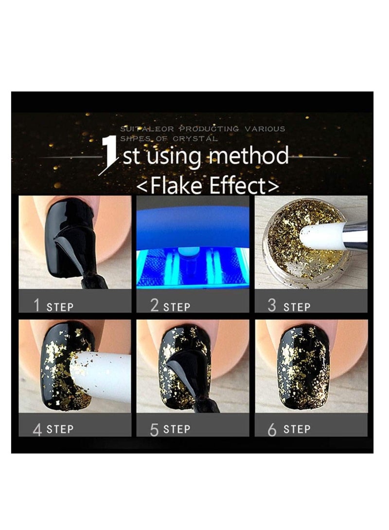 Chrome Nail Powder Metallic Mirror Effect Kits Aluminum Gold Silver Irregular Glitter Flakes Manicure for Decorations