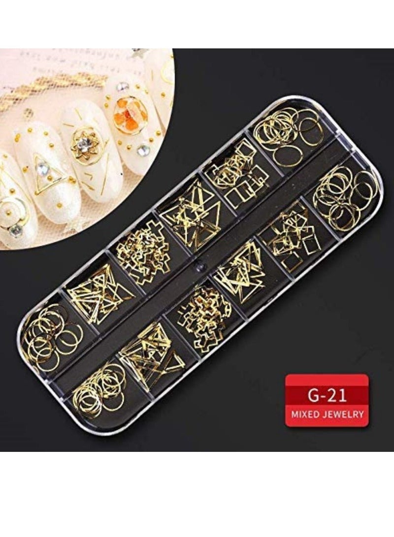 9 boxes Nail RhinestonesNail Gems DiamondsNail Art Studs Crystals Sequins for Nails Kit with 1 Tweezers and 3 Pen Supplies Accessories