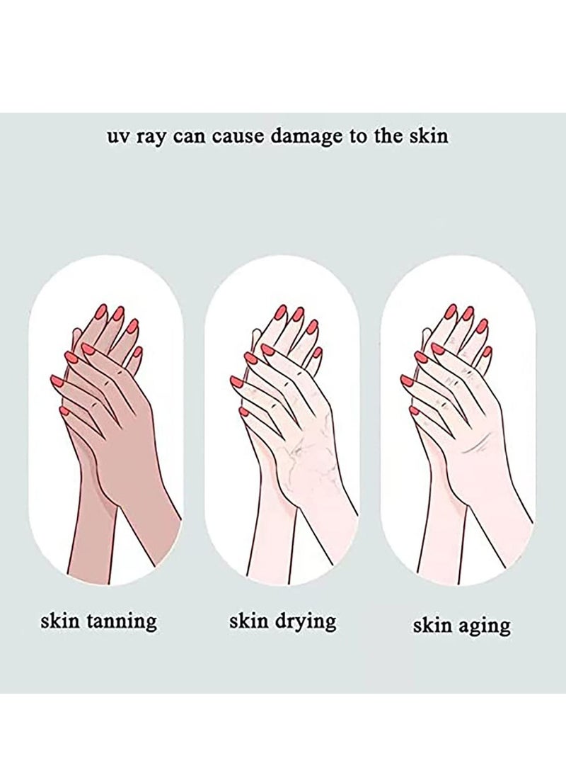 (2 Pairs) UV Protection Gloves for Gel Nail Lamp, Skin Care Anti Light Making Manicures, Fingerless Protecting Hands from Nails