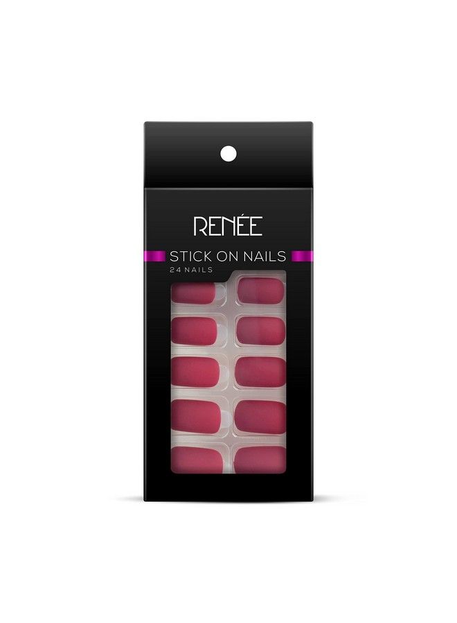 Stick On Nails Mtn 01; 24 Reusable Artificial Fake Nail Set; Lightweight & Long Lasting; Easy To Use; Quick Fix For Festivals & Special Occasions