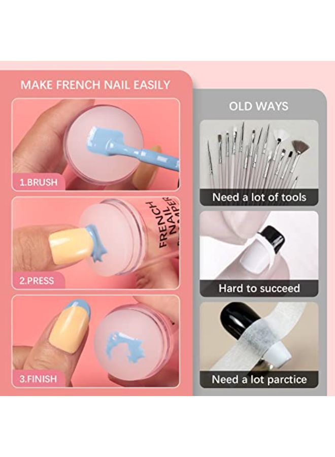 Ip Nail Stamp - Btartbox Nail Art Stamper With Silicone French Nail Stampers, Nail Scrapers And Replaceable Stamper Heads, 100-Time Using Soft Nail Stamper Kit Diy Nail Art Tools