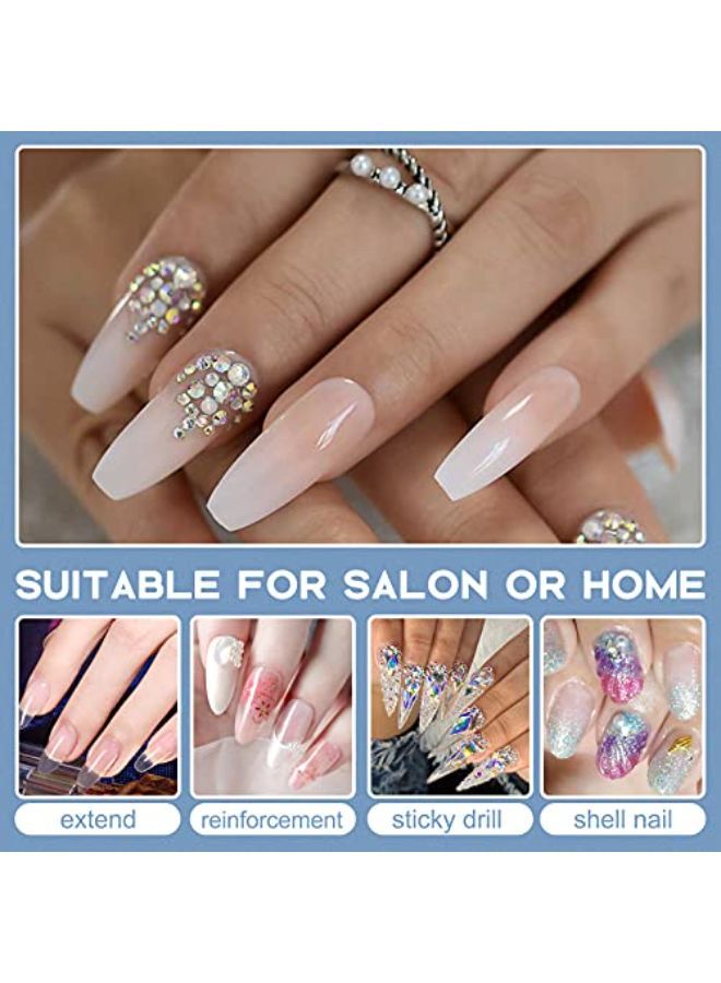 Slip Solution Poly Gel 2.5Oz Nail Extension Gel Slip Solution Anti-Stick Gel Solution Liquid With Brush Nail Tips Clips Crystal Cup For Poly Nail Gel Nail Art Kit Easy Diy