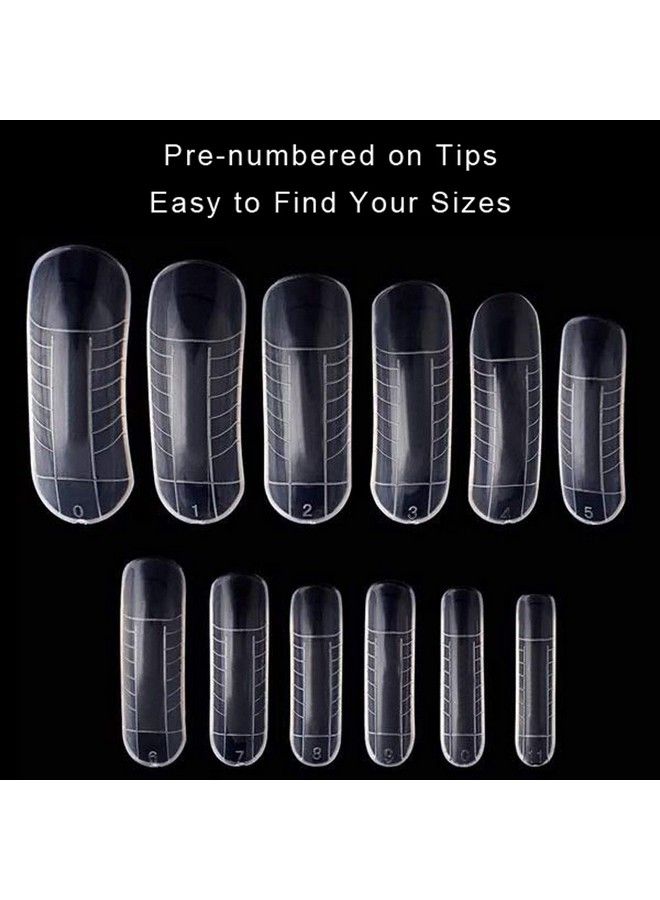 120Pcs Dual Forms Nail Mold 12 Size With Scale Gift