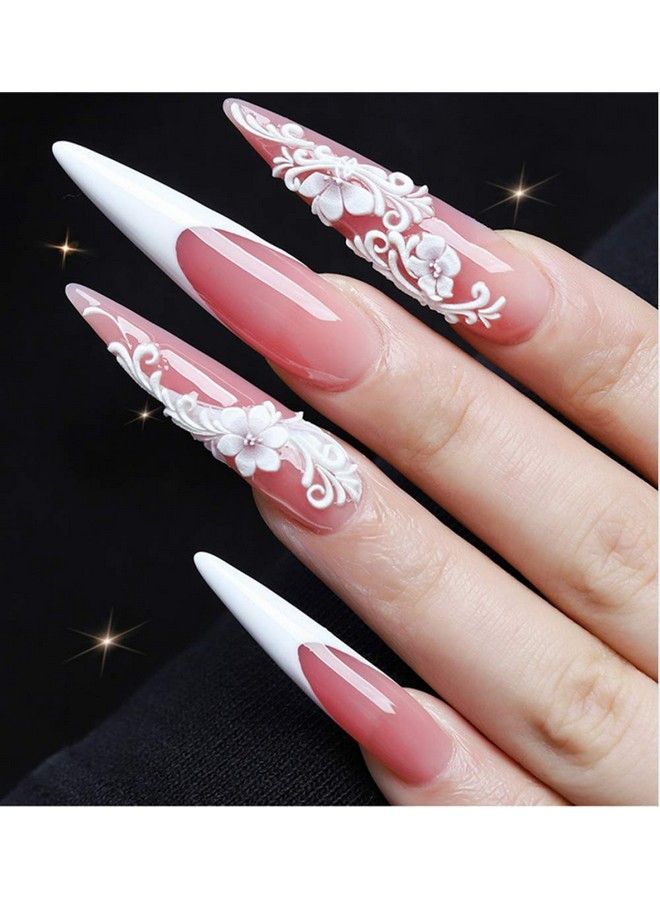 500Pcs Acrylic Medium Long Stiletto Nail Tips Easy Coffin Nails Sharp False Nail Art Tips For Nails Salon (Natural)