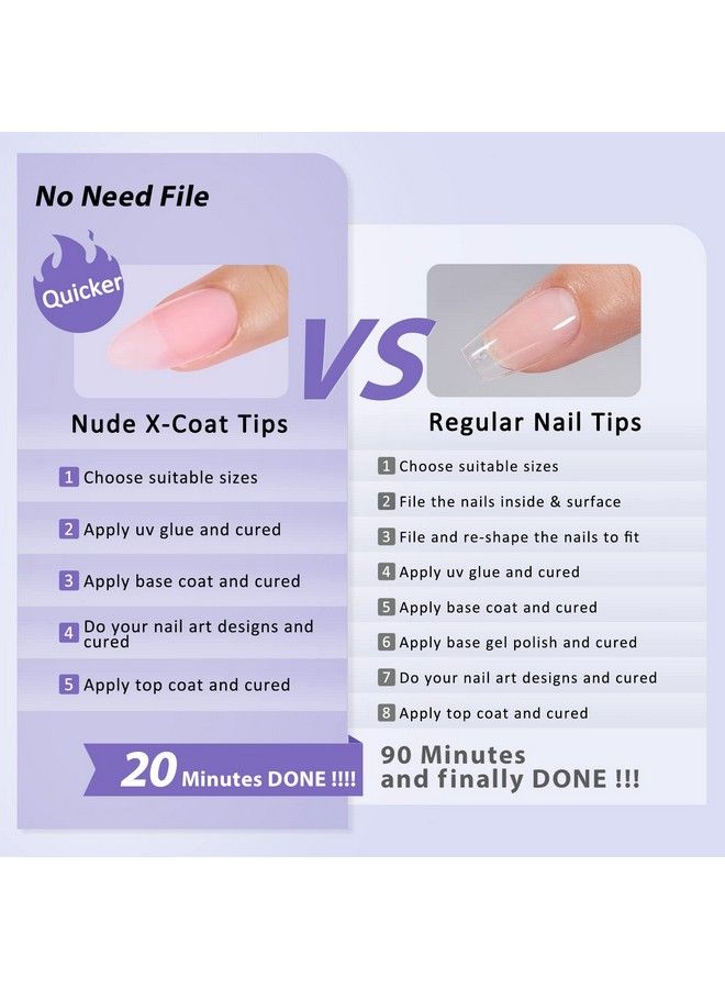 Almond Nail Tips Fake Nails Btartbox Gel Nails Full Matte Unltra Fit 2 In 1 Xcoat Tips With Tip Primer Cover 15 Sizes No Need File Preshaped Press On False Nails Soak Off Nail Extensions 150Pcs