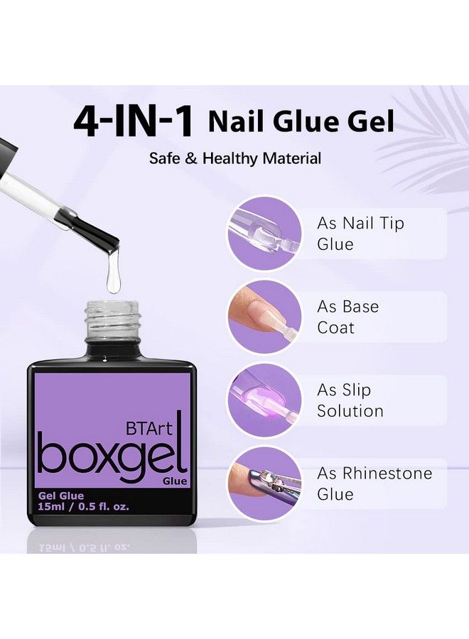 Gel Nail Gl Ue And Tip Primer Set Btartbox Nail Tips Buff Effect Tip Primer And Long Lasting Super Strong 4 In 1 Gel Nail Glue For Acrylic Nails Cure Needed Uv Nail Glue For Press On Nails