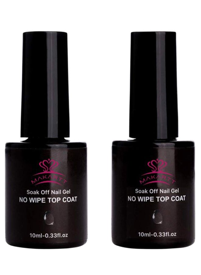 Pack Of 2 Soak Off Nail Gel No Wipe Top Cot Clear