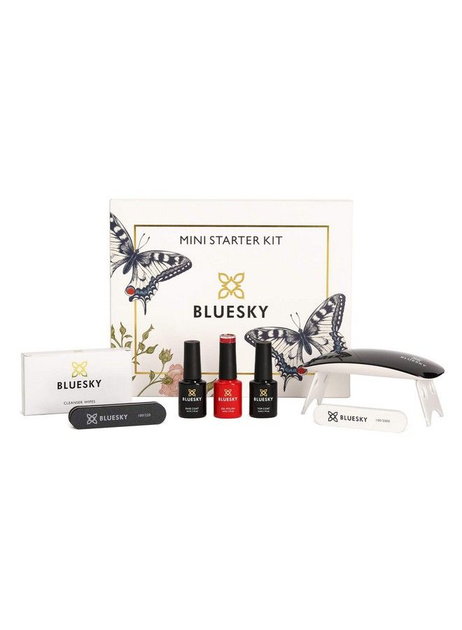 Gel Nail Kit With Mini Uv Led Lamp D160 Pillar Box Red Gel Polish Base And Top Coat Set Nail File Buffer Cleanser Wipes