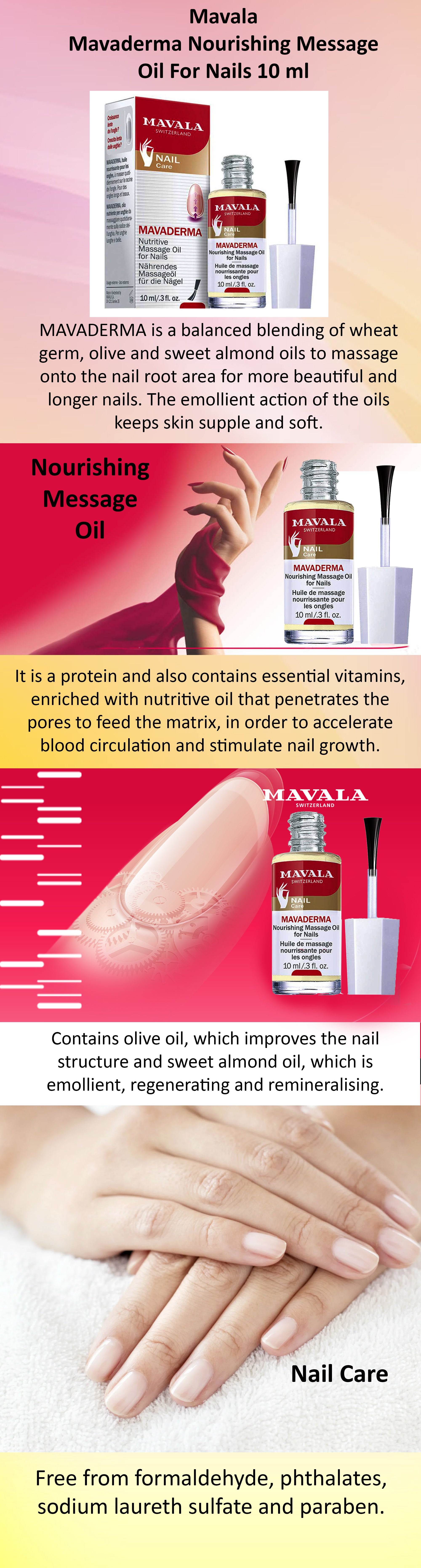Mavaderma Nourishing Massage Oil For Nails Clear 10ml