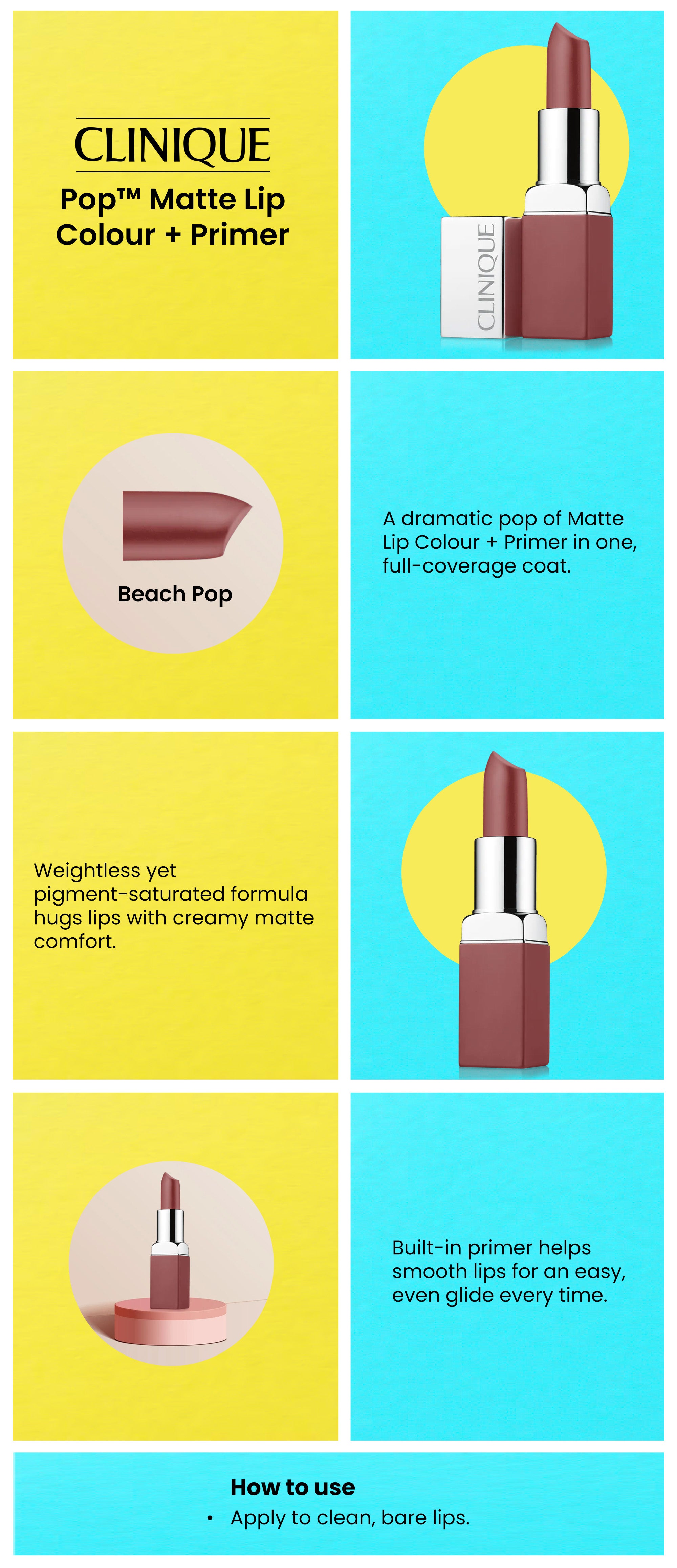 Pop Matte Lip Colour Plus Primer Beach Pop