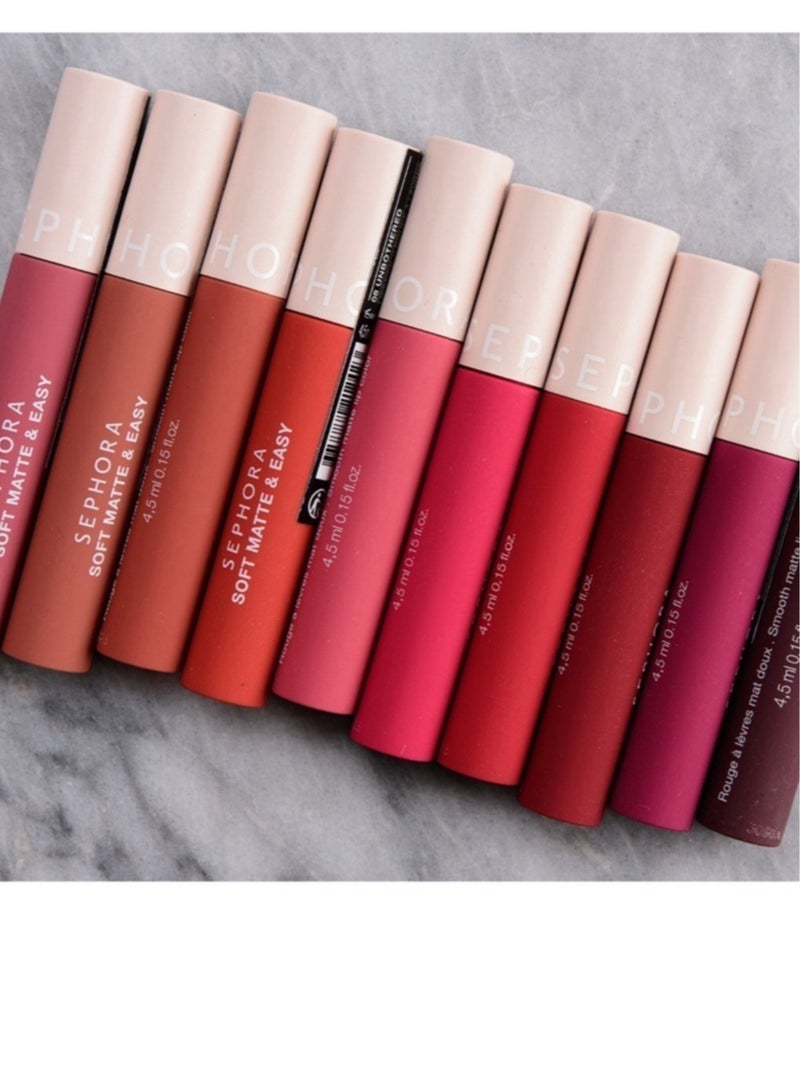 Sephora Collection Soft Matte & Easy - Smooth Matte Lip Color 8 Unbothered - vibrant coral (4.5ml)