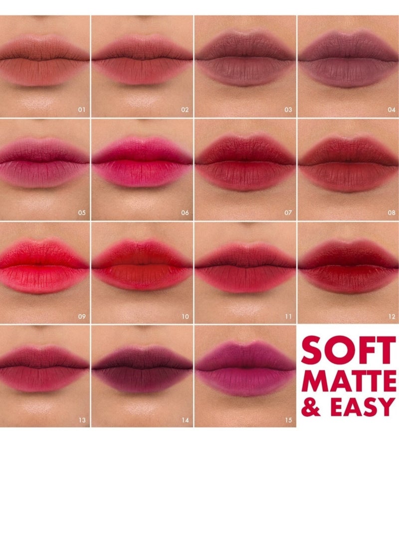 Sephora Collection Soft Matte & Easy - Smooth Matte Lip Color 8 Unbothered - vibrant coral (4.5ml)