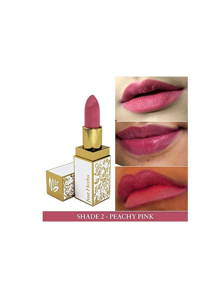 Just Herbs Ayurvedic Creamy Matte Lipstick 02 Peachy Pink 1.8gm