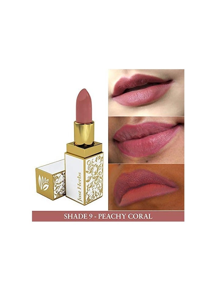 Just Herbs Ayurvedic Creamy Matte Lipstick 09 Peachy Coral 1.8gm