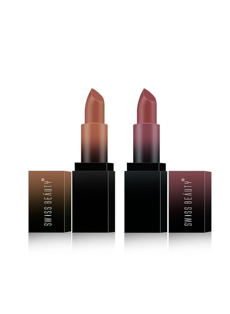 Swiss Beauty Be Bare Beautiful HD Matte Lipstick Set of 2