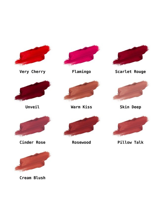 Velvet Lip Cream Matte Finish Lipstick Rich Color Long Lasting Lip Stain Lightweight Nourishing Hydration High Pigment Lip Tint (Scarlet Rouge)