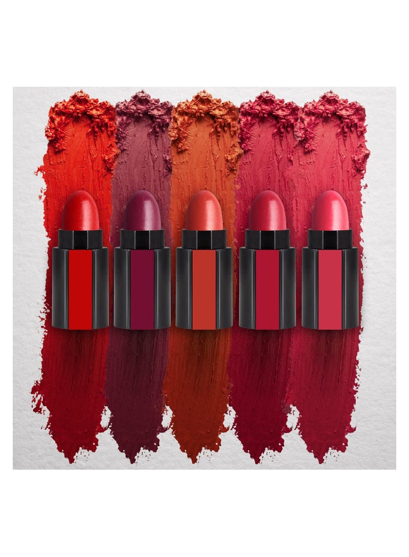 5 In 1 Lipstick 7.5gm Long Lasting Matte Finish Five Shades In One Intense Color Payoff Lip Color With Moisturizing Benefits