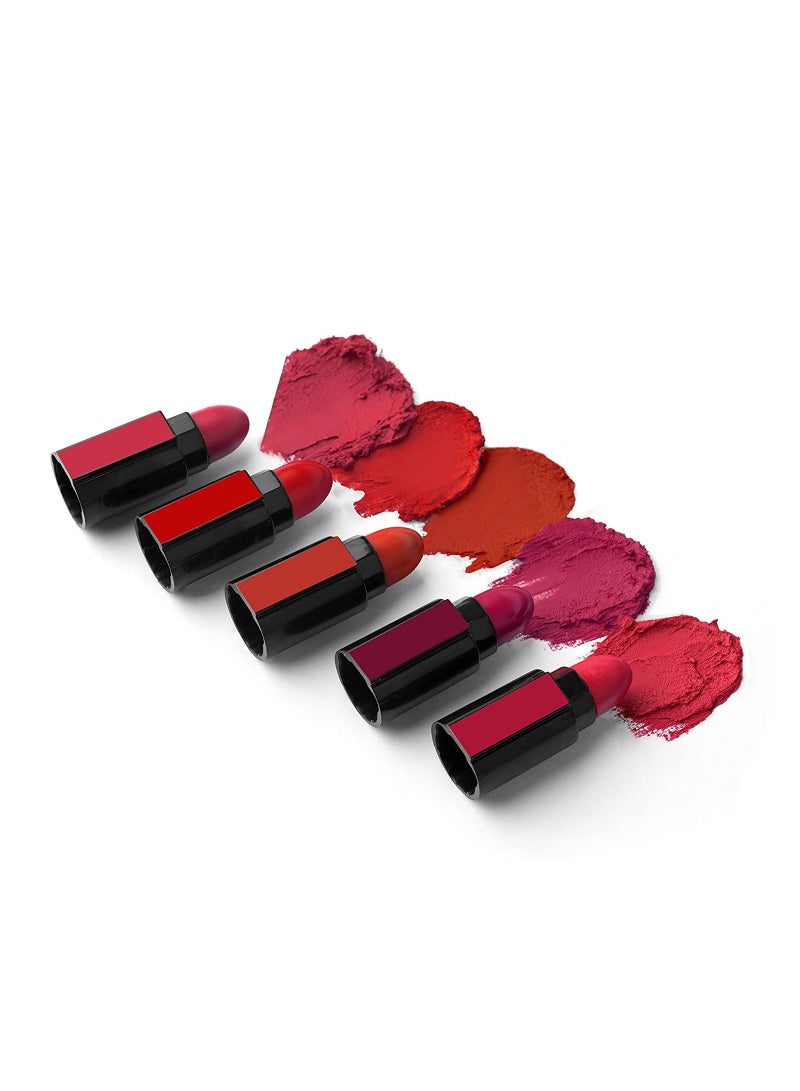 5 In 1 Lipstick 7.5gm Long Lasting Matte Finish Five Shades In One Intense Color Payoff Lip Color With Moisturizing Benefits