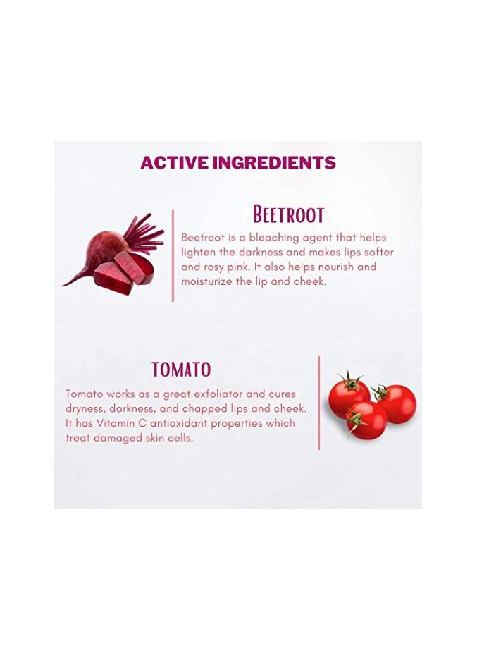 aegte Organics Beetroot Lip & Cheek Tint All-Natural Lip Balm (Real Beetroot & Tomato Extracts, 15 Gm)