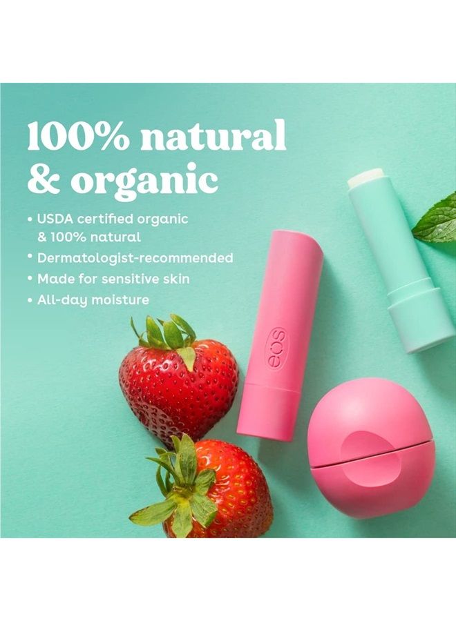 100% Natural & Organic Lip Balm- Sweet Mint, Dermatologist Recommended, All-Day Moisture, Made for Sensitive Skin, Lip Care Products, 0.25 oz