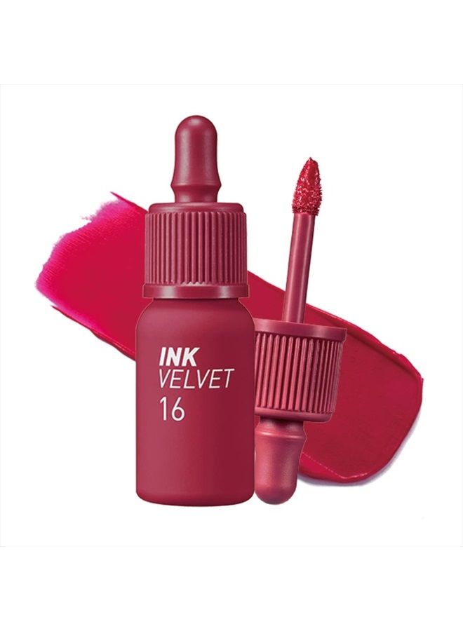 Ink the Velvet Lip Tint | High Pigment Color, Longwear, Weightless, Not Animal Tested, Gluten-Free, Paraben-Free | #016 HEART FUCHSIA PINK, 0.14 fl oz