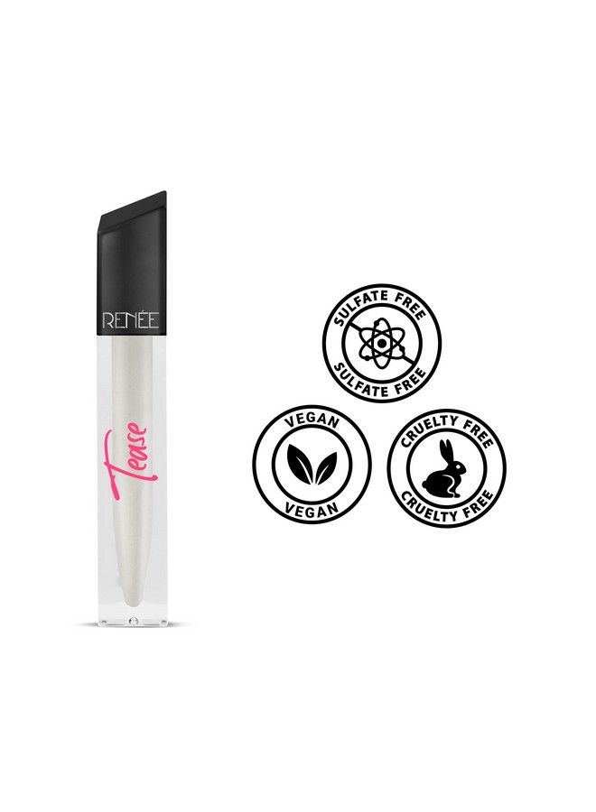 Tease Metallic Clear Lip Gloss With Plumping Effect Long Lasting Hydration & Moisturization ; Light Weight Non Sticky & Non Drying Formula 5Ml