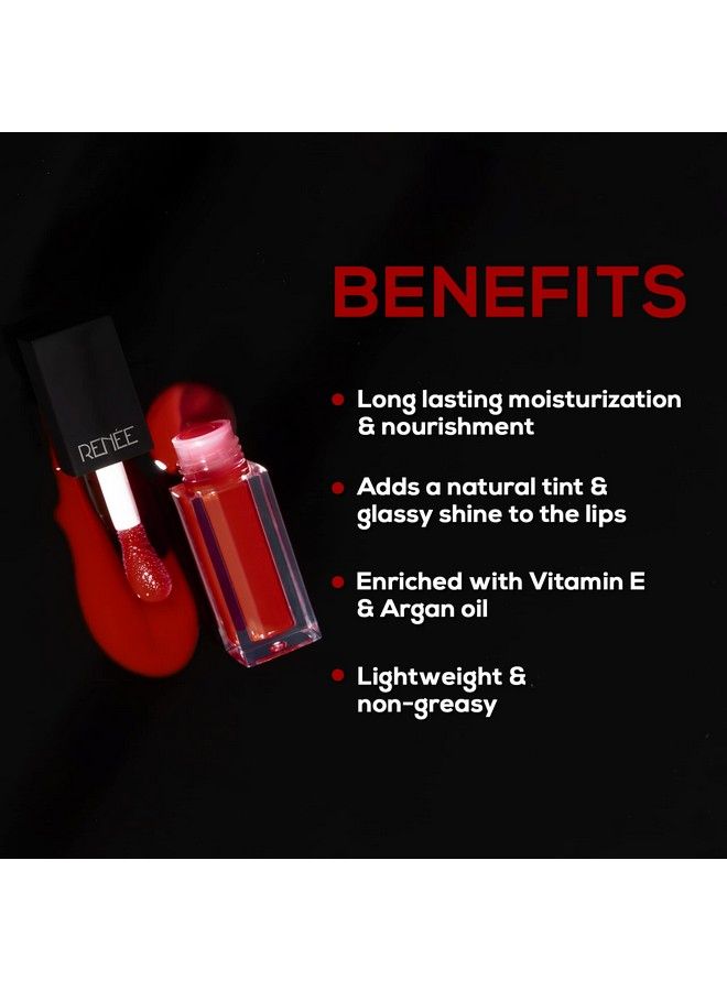 Super Natural Tinted Lip Oil Red Velvet 3Ml Long Lasting Moisturization & Nourishment ; Enriched With Vitamin E & Argon Oil