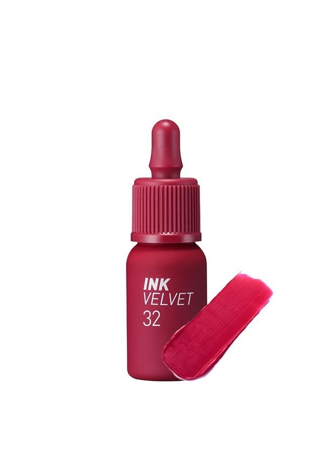 Ink the Velvet Lip Tint, High Pigment Color, Longwear, Weightless, Not Animal Tested, Gluten-Free, Paraben-Free (032 FUCHSIA RED)