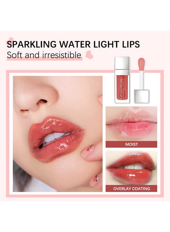 Hydrating Lip Glow Oil Moisturizing Lip Oil Gloss Transparent Plumping Lip Gloss Transparent Toot Lip Oil Korean Fashion Lip Glosslip Oil Tinted For Lip Care And Dry Lips Rosewood