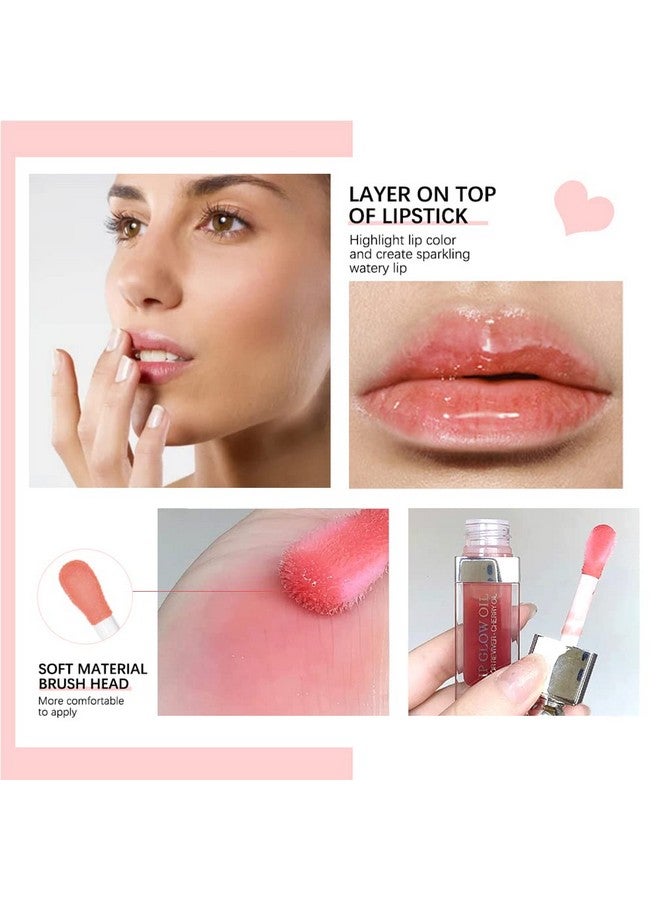 Hydrating Lip Glow Oil Moisturizing Lip Oil Gloss Transparent Plumping Lip Gloss Transparent Toot Lip Oil Korean Fashion Lip Glosslip Oil Tinted For Lip Care And Dry Lips Rosewood