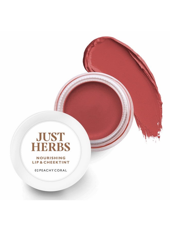 Ayurvedic Natural Lip & Cheek Tint Blush For Women Sls Chemical & Paraben Free 02 Peachy Coral (Creamy Matte)