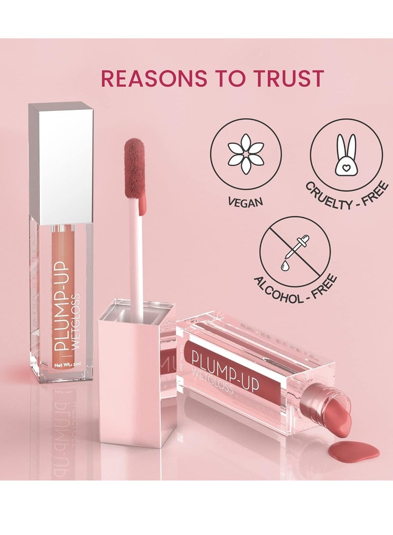 Swiss Beauty Plump-Up Wet Lightweight Lip Gloss Caramel Crush 2Ml