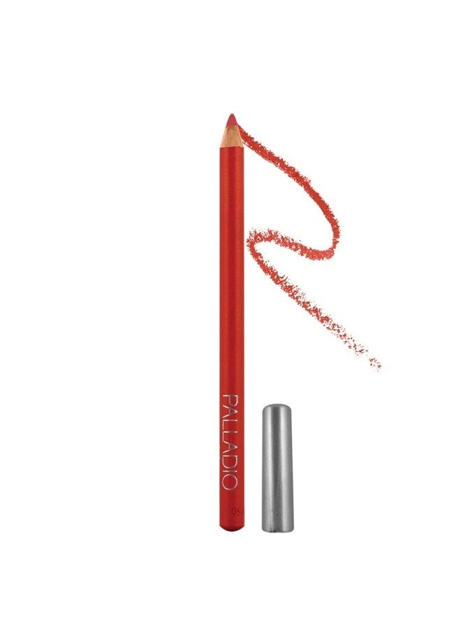 Lip Liner Pencil, Wooden, Firm yet Smooth, Contour and Line with Ease, Perfectly Outlined Lips, Comfortable, Hydrating, Moisturizing, Rich Pigmented Color, Long Lasting, Coral